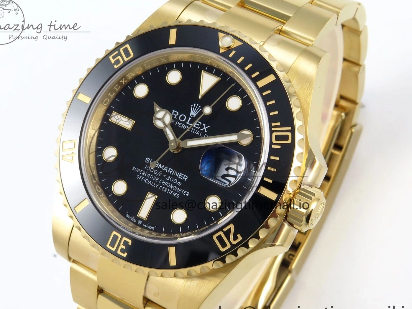 MiroTime 0317 Submariner 41mm 126618 LN THBF 904L Black Ceramic 1:1 Best Edition on YG Bracelet SH UrbanChic 334